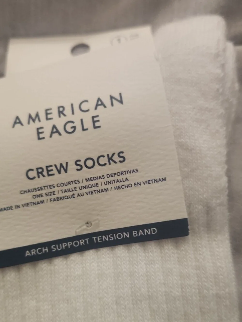 American Eagle Outfitters White Crew Socks with Orange Hat Snoopy Design